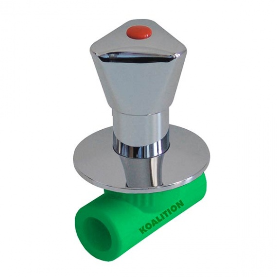 LLAVE DE PASO CON CAMPANA CROMADA